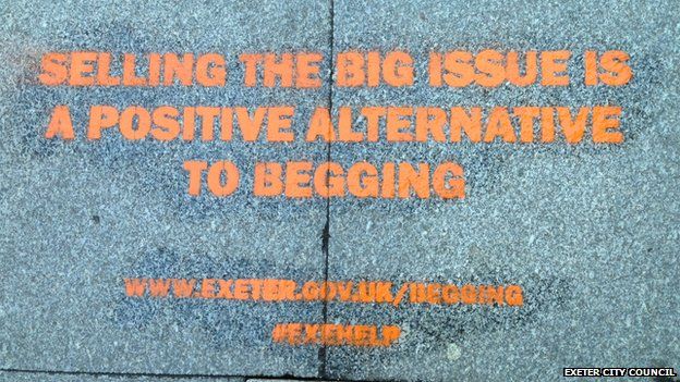 Stencilled message by Exeter City Council