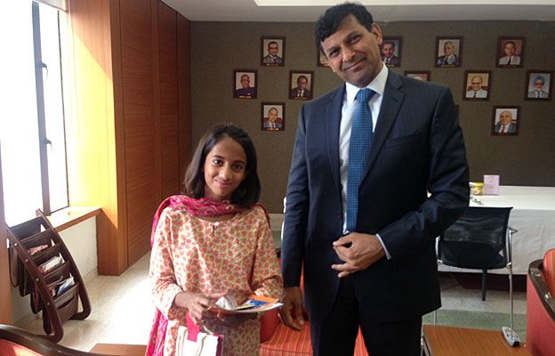 Laila Alva with the governor of the Reserve Bank of India