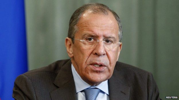Russia's Foreign Minister Sergei Lavrov at a news conference in Moscow - 12 May 2014