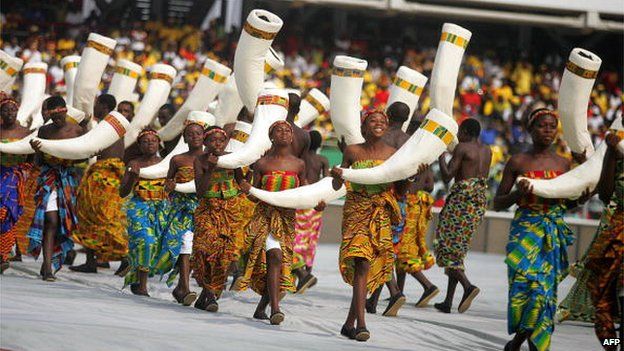 Dancers perform in January 2008 during the opening ceremony of the African Nations Cup in Ghana