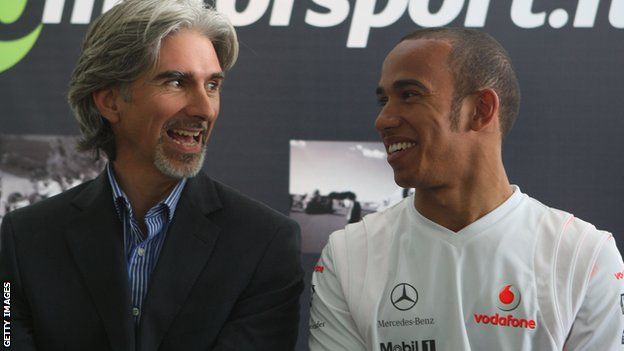 Damon Hill with Lewis Hamilton