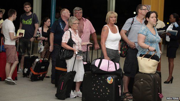 British tourists leaving Moi airport