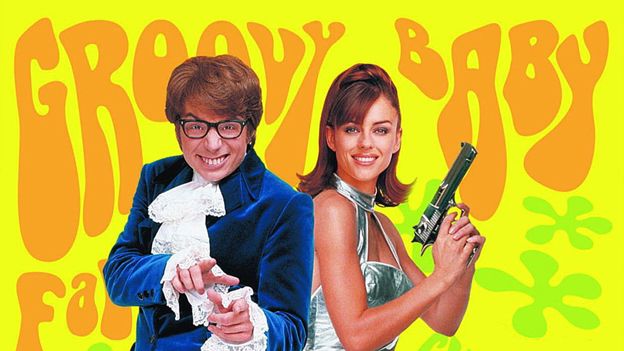 Austin Powers poster bearing the words "Groovy Baby"