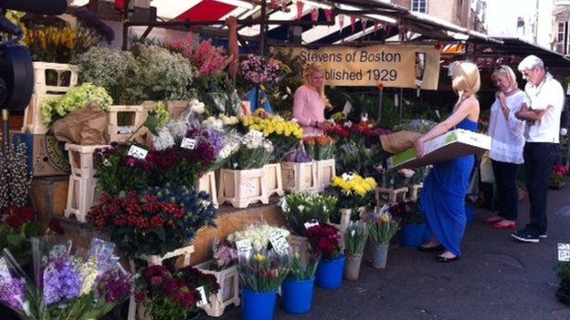 Цветочный киоск на Кембриджском рынке