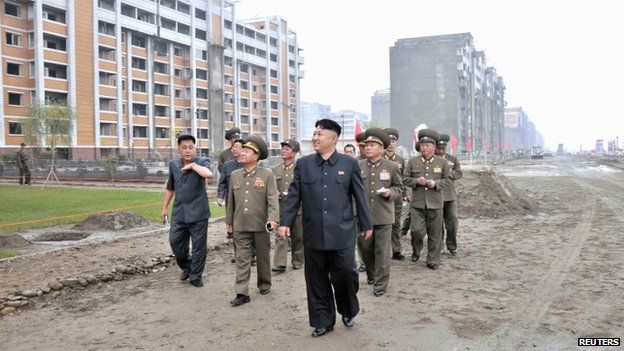 North Korean leader Kim Jong-un inspects a construction site in this undated file photo released by North Korea"s Korean Central News Agency (KCNA) in Pyongyang