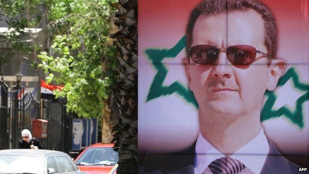Assad election poster in Damascus