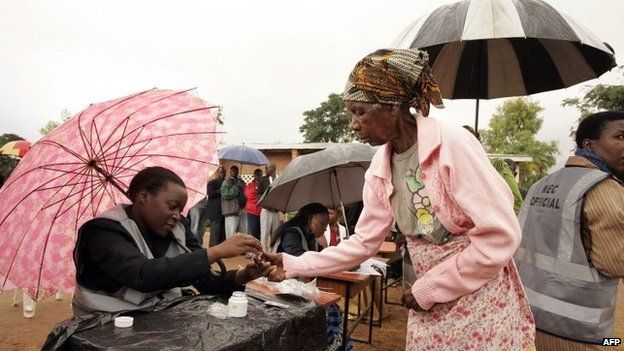 Woman voting