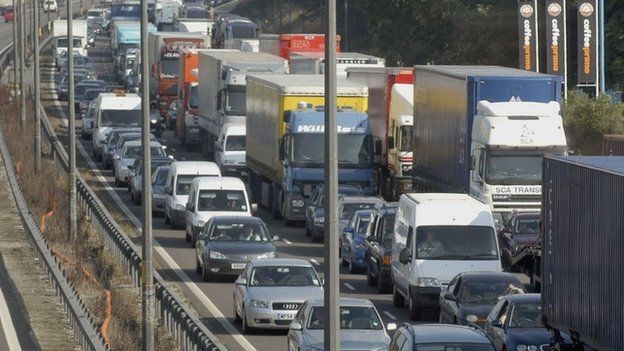 Traffic jam on the M6