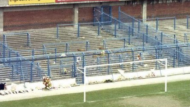 The terrace at the Leppings Lane end