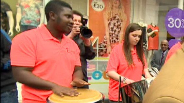 Steel band playing