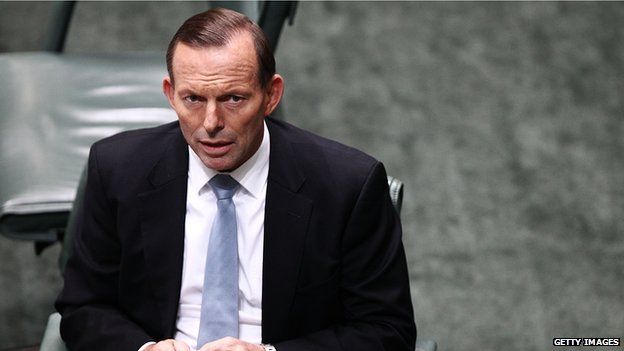 Australia's Prime Minister Tony Abbott before House of Representatives question time at Parliament House on 14 May in Canberra, Australia.