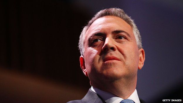 Treasurer Joe Hockey deliverers his post budget address at National Press Club on 14 May in Canberra, Australia.