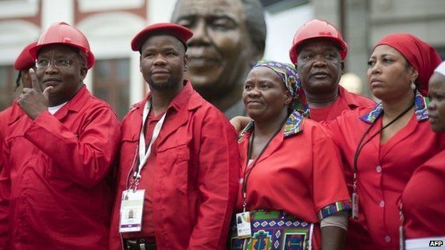 South Africa S Eff Mps Dress As Maids And Miners Bbc News