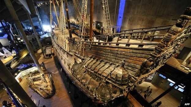 File photo: Swedish Royal warship Vasa on show at a museum in Stockholm on 24 April 2011