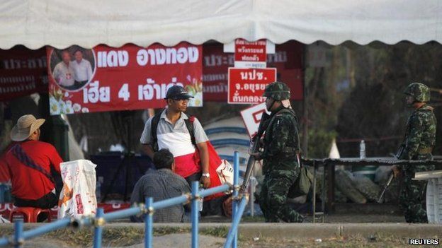 A pro-government protest camp in Nakhon Pathom province, 22 May