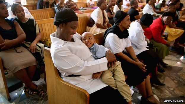 Church worshippers in South Africa