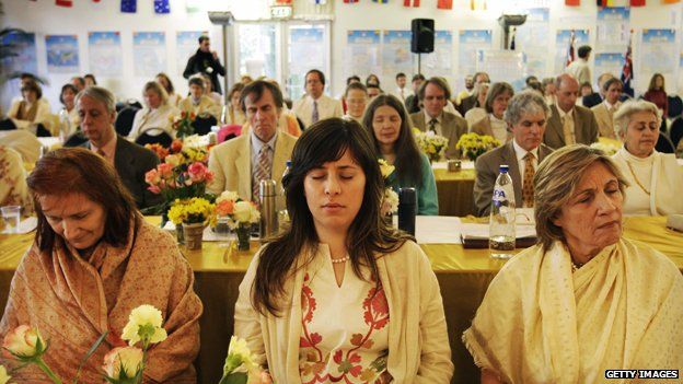 Transcendental Meditation devotees at a centre in Holland