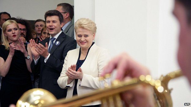 President Dalia Grybauskaite celebrates re-election. 25 May 2014