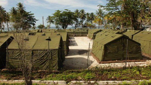 Asylum seekers are housed at the Manus Island Regional Processing Facility, seen here in this 2012 handout photo.