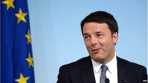 Italian PM Matteo Renzi in Rome (26 May 2014)