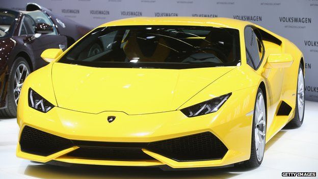 A Lamborghini Huracan on display at a Volkswagen news conference in Berlin in March 2014
