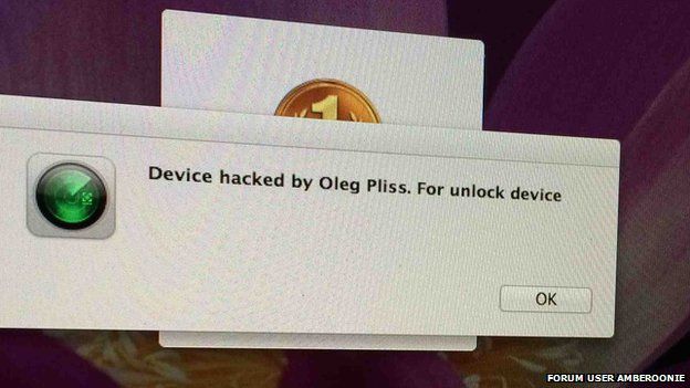 Apple 'hijack' message