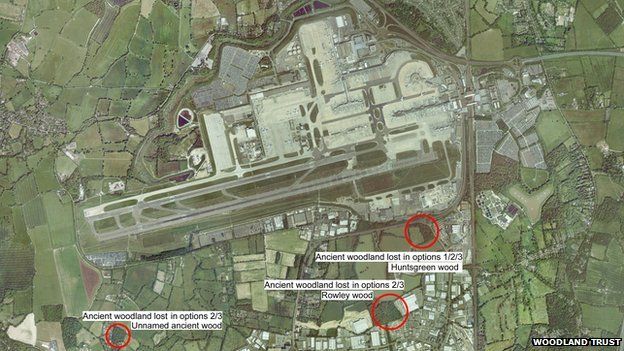 Gatwick Second Runway Map New Gatwick Runway 'Would Destroy Ancient Woodland' - Bbc News