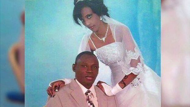 Meriam Yehya Ibrahim Ishag pictured on her wedding day with her husband