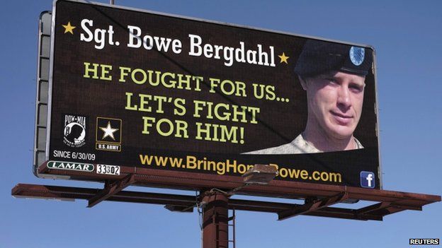 Billboard calling for the release of Sgt Bowe Bergdahl