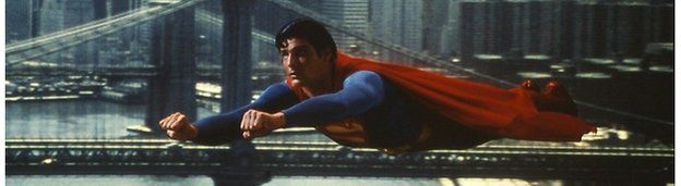 Christopher Reeve playing Superman in the 1978 film