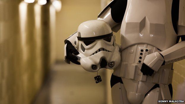 Stormtrooper with his helmet off