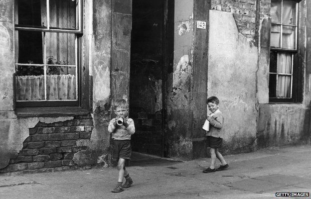 Boys on street - 1950s