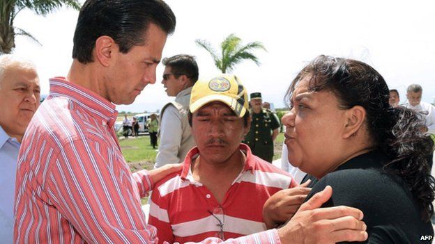 President Pena Nieto with the parents of murdered Hector Alejandro Mendez, 12