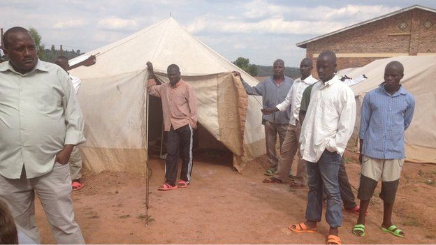 Ex-M23 rebels in the camp in Ngoma
