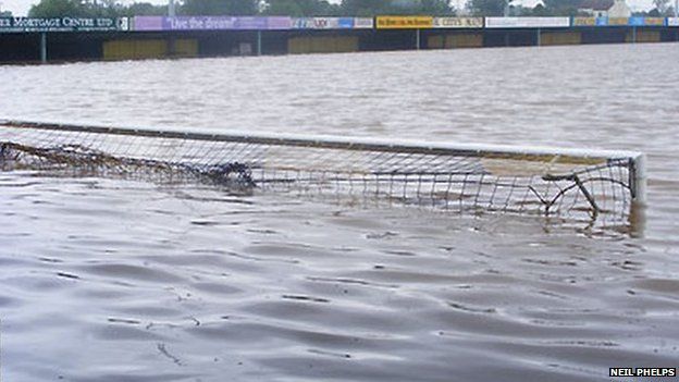Gloucester City's ground under water
