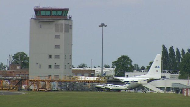 Cambridge Airport control tower
