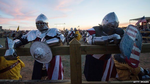 Two medieval knights from the US