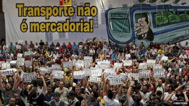 Union members vote for strike in Sao Paulo