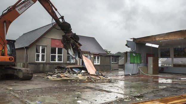 Dymchwel Ysgol Groeslon
