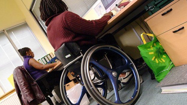 Man with disabilities at work