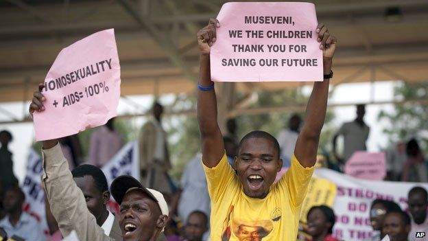 Supporters in Kampala