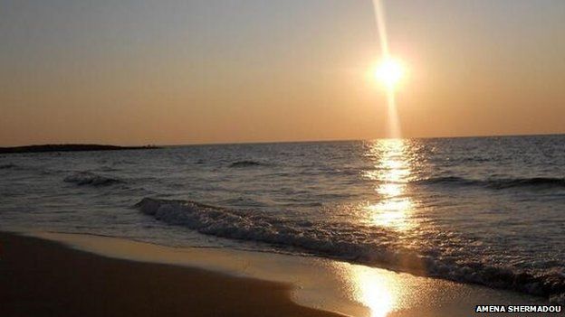 Sunset beach shot in Libya taken by Amena Shermadou