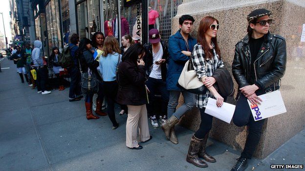 People queuing for jobs