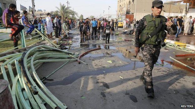 Site of suicide attack on a Shia gathering in Baghdad, 11 June