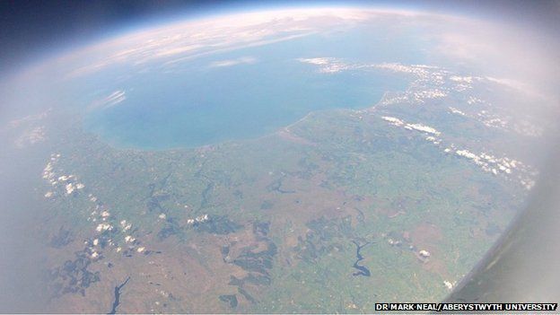 Wales as seen from the pupils' space capsule