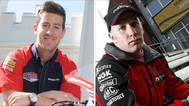 Simon Andrews and Karl Harris honoured with flypast - BBC News