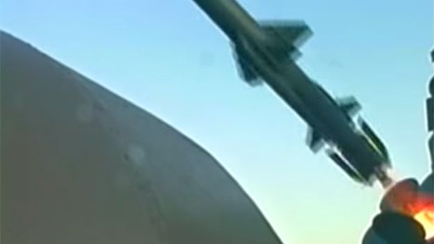 Still from North Korean propaganda film showing an apparently new cruise missile