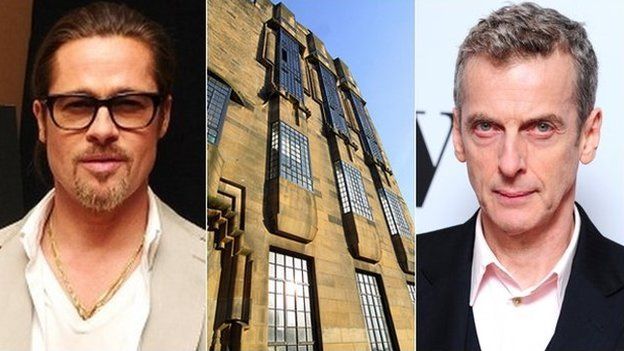 PA/GSA Brad Pitt, Glasgow School of Art and Peter Capaldi