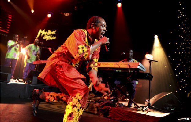 Femi Kuti, Nigerian musician and son of late Afrobeat icon Fela Kuti, performs during the 45th Montreux Jazz Festival on 14 July 2011