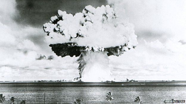 A nuclear test in the South Pacific